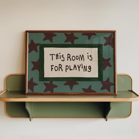 Kids Bedroom Wall Art Nursery Prints This Room Is For Playing Landscape Playroom Print Childrens