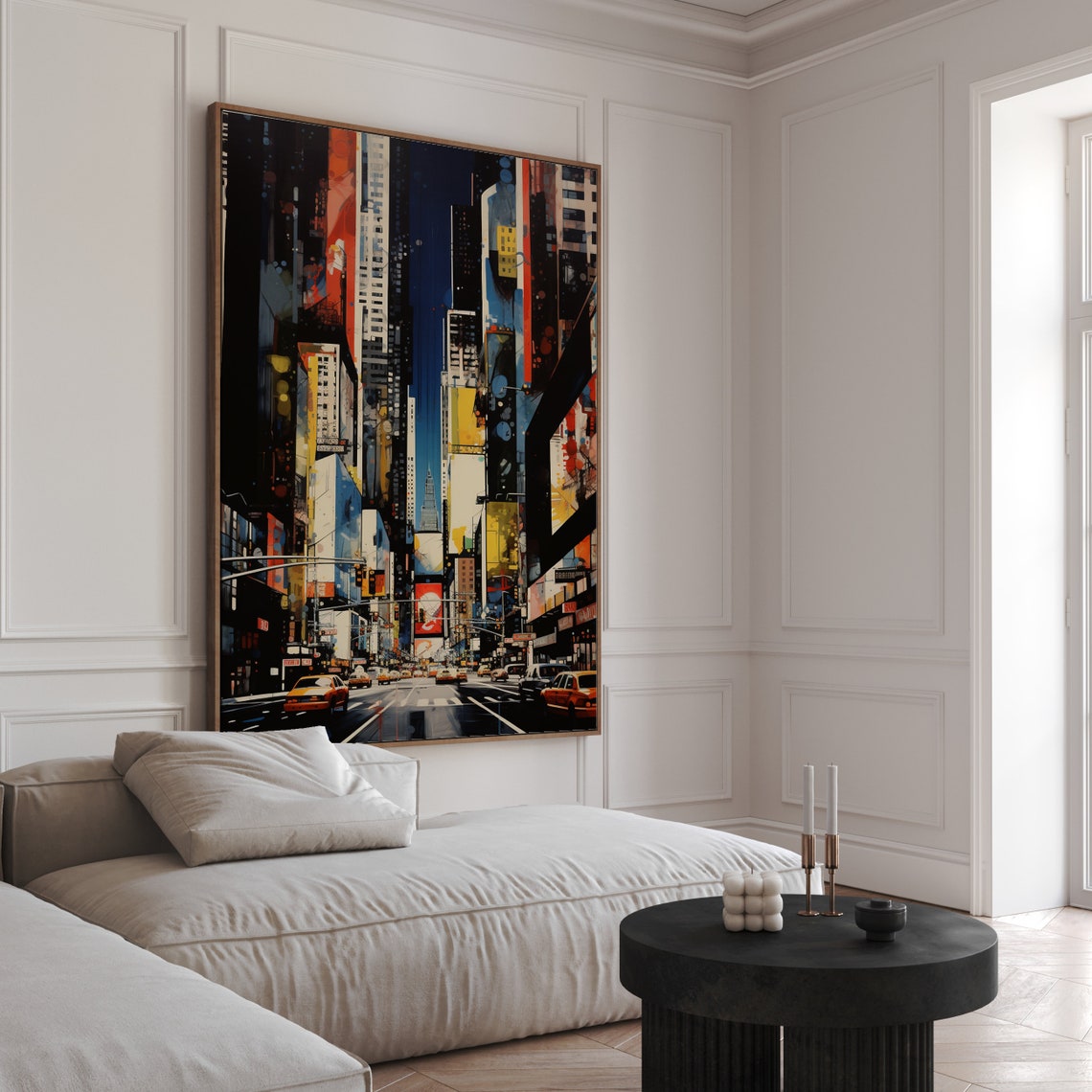 Abstract New York Times Square Street Night Lights Art Poster - Image 6