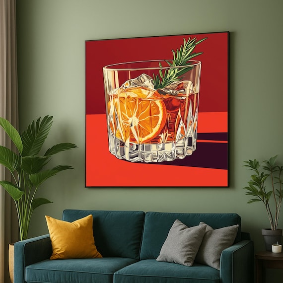 Classic Old Fashioned Cocktail With Orange Rosemary Bar Poster