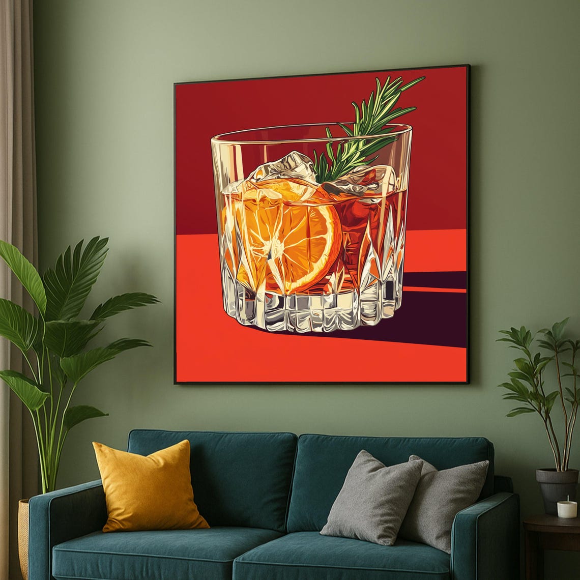 Classic Old Fashioned Cocktail With Orange Rosemary Bar Poster