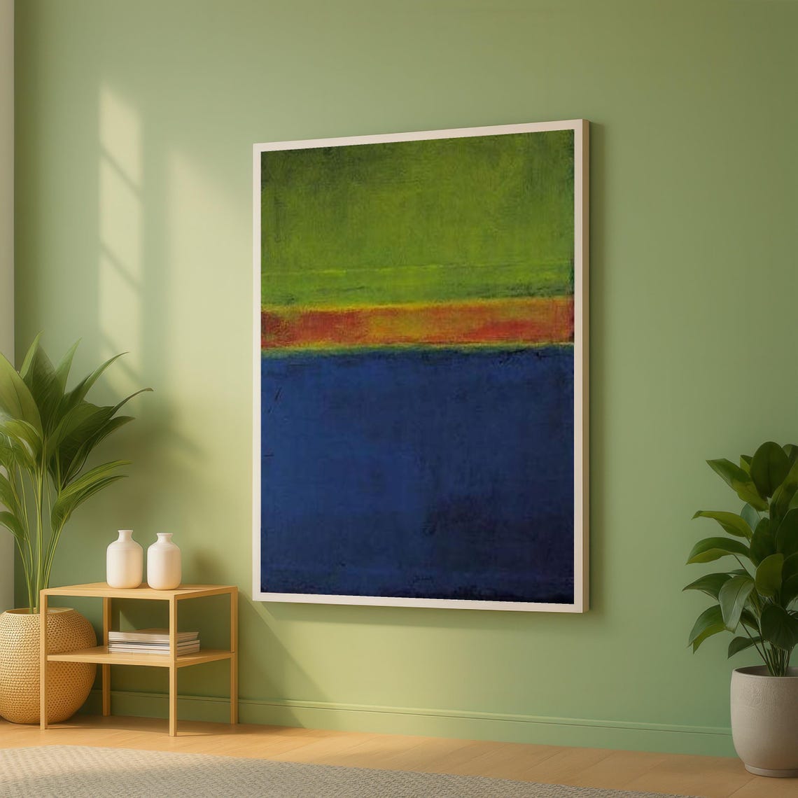 Rothko Style Green Red and Blue Color Block Abstract Art Poster