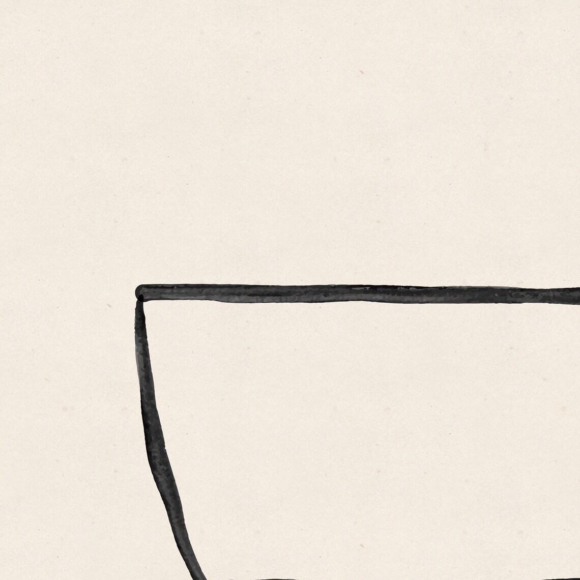 Bowl On A Table, Minimal Abstract Line Drawing - Image 2