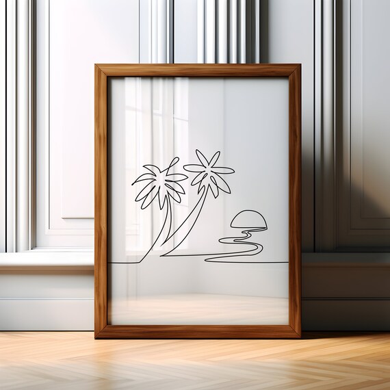 Palm Minimalist Line Art Palm Wall Art Print Line Art Poster Print Minimalist Line Art Wall Decor Line Art Wall Decor