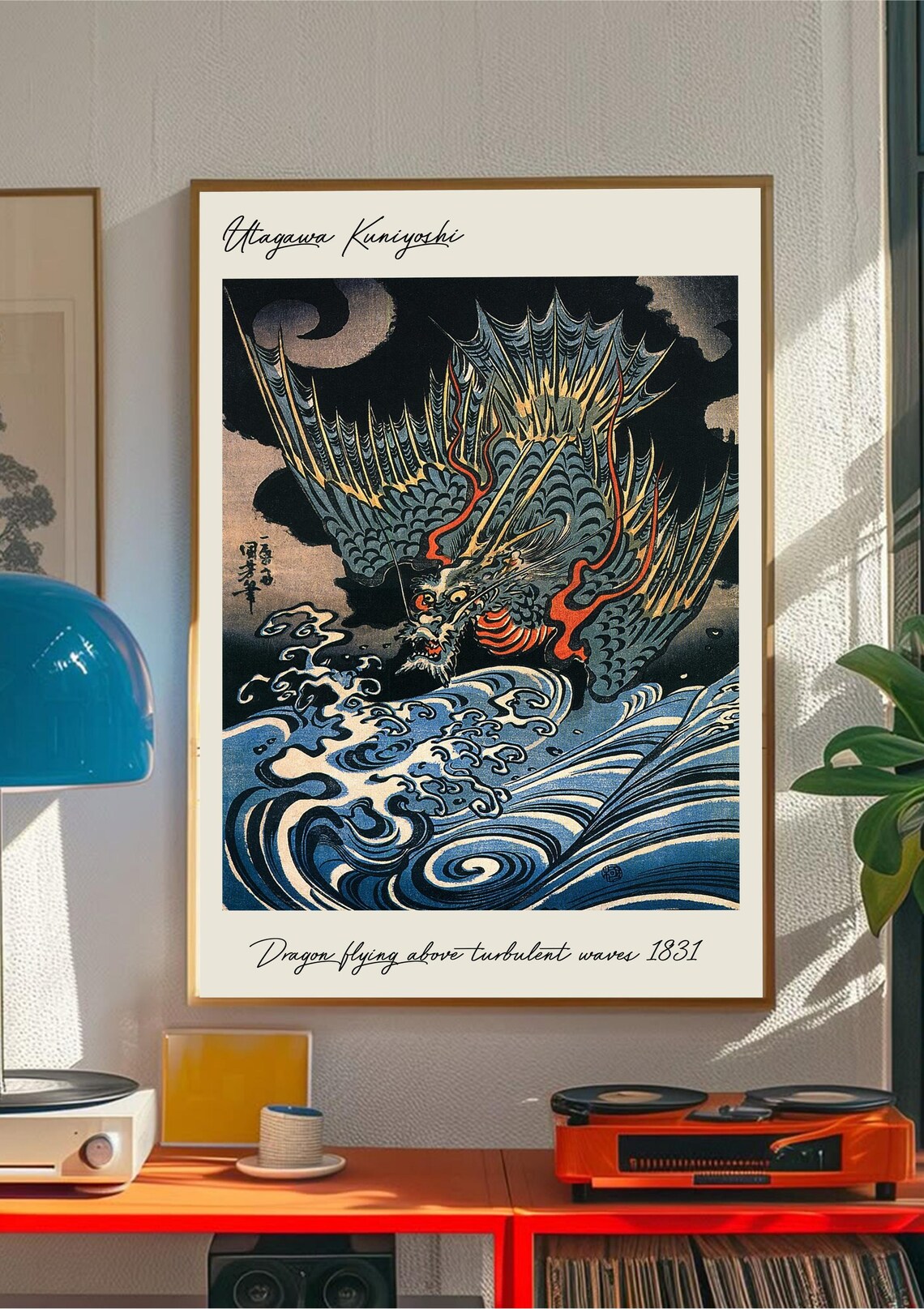 Utagawa Kuniyoshi Dragon Wave, Vintage Japanese Art - Image 5