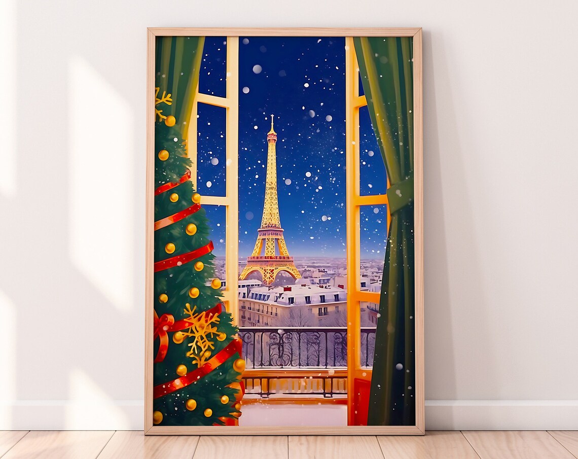 Christmas in Paris, Paris Winter Art Print