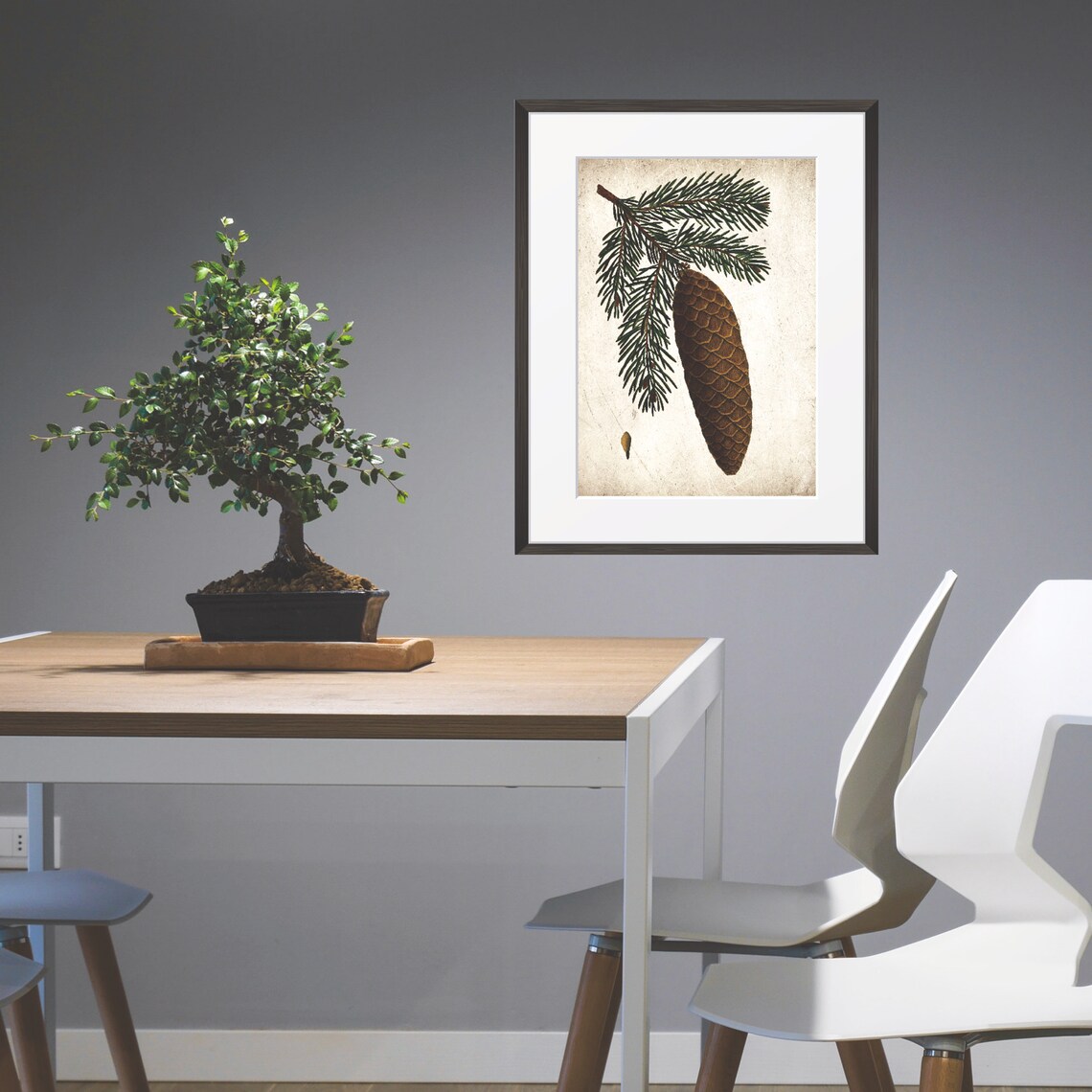 Vintage Pine Cone Rustic Nature Art Print - Image 3