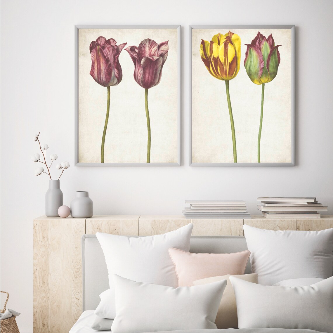 Tulips Vintage Botanical Art Print, French Country - Image 3
