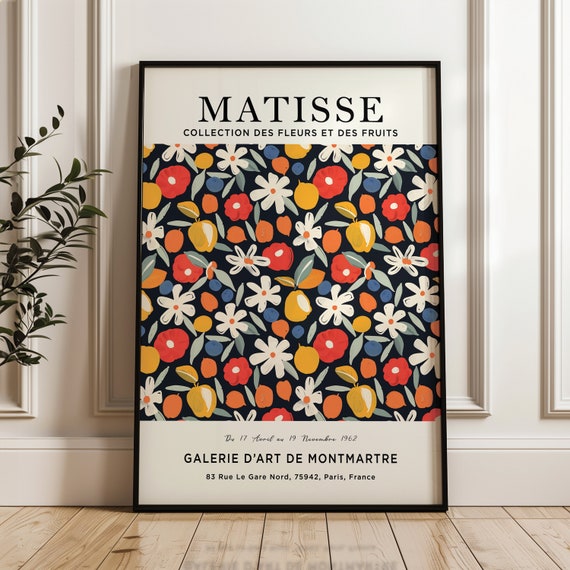 Henri Matisse Floral Print Exhibition Poster Wall Art Colourful Vintage Fine Living Room Decor Watercolour Mid Century Modern