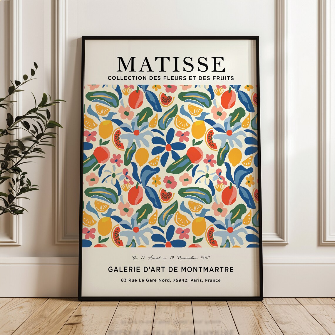 Matisse Collection Des Fleurs Et Des Fruits Citrus Blue Floral Art Poster