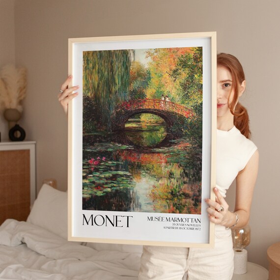 Monet Japanese Bridge Over Water Lilies Giverny Exhibition Poster