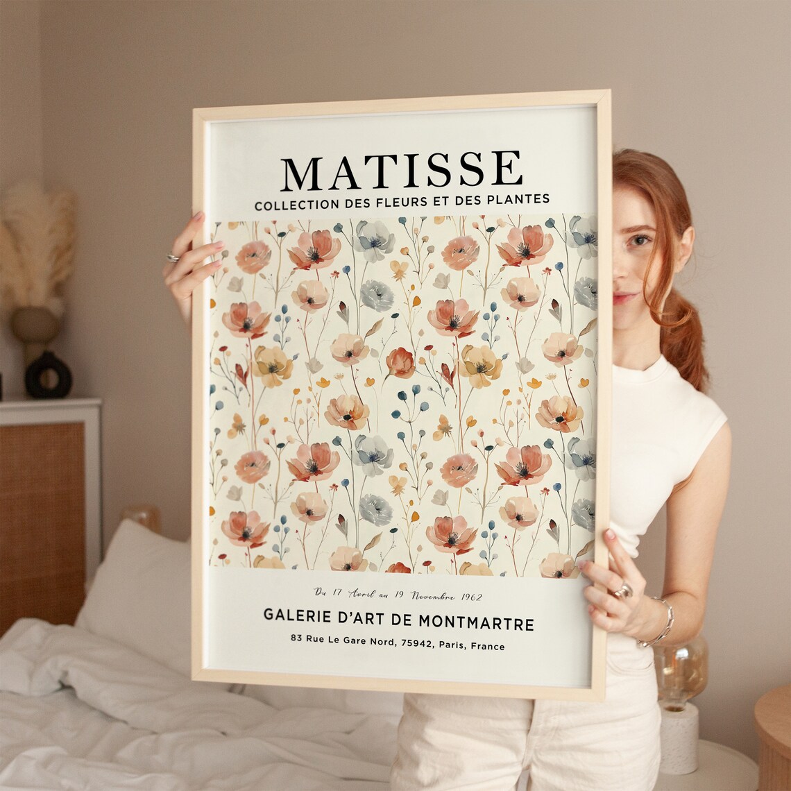 Henri Matisse Terracotta Wildflower Exhibition Poster Paris Gallery Decor