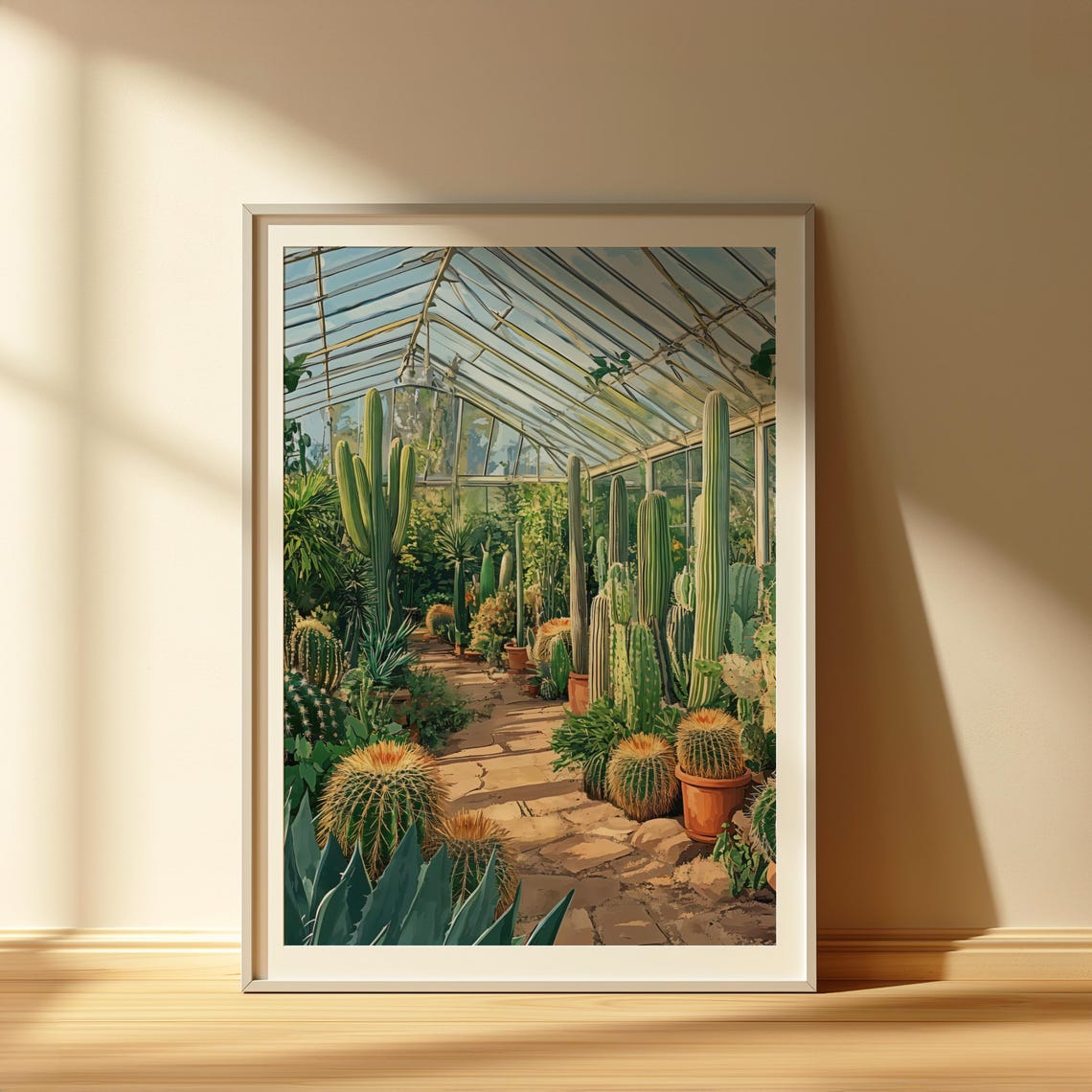 Sunlit Greenhouse Cactus House Desert Botanical Garden Art Poster - Image 4