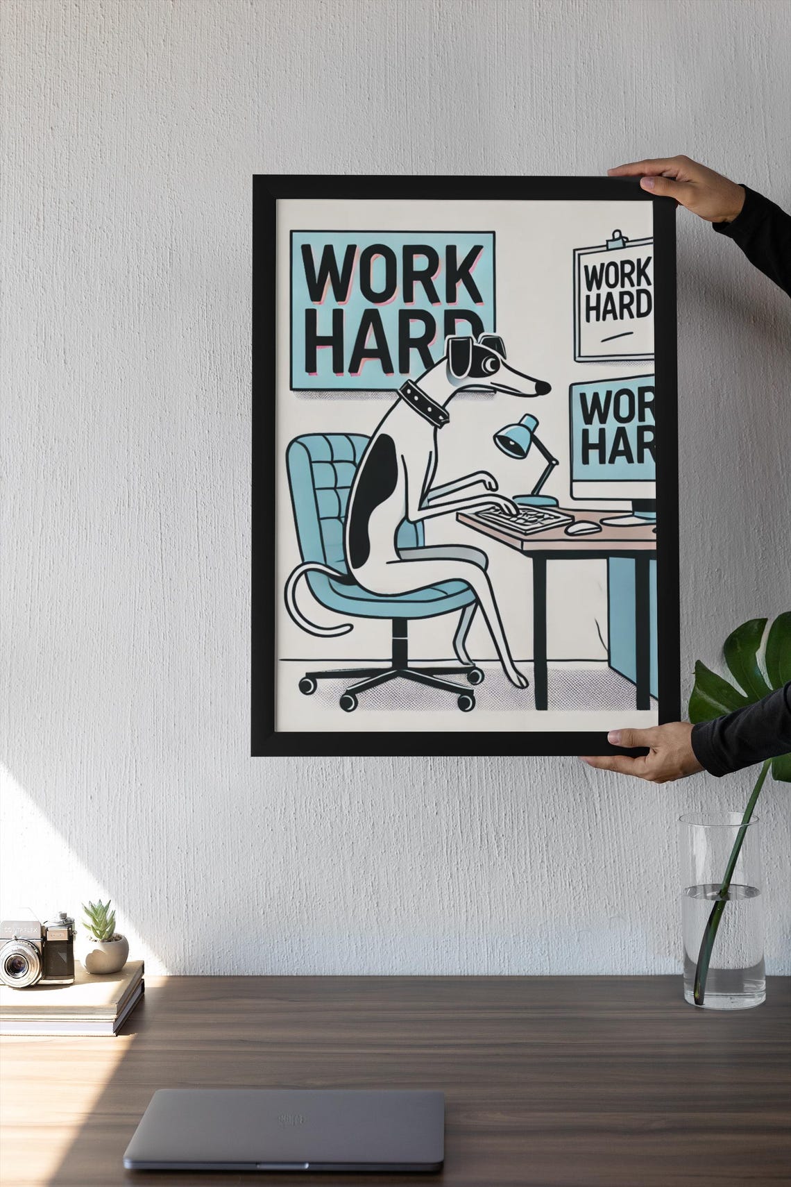 Cute Dog Print Retro Home Poster Funny Colorful Eclectic Posters Wholesome Prints Greyhound Decor Unique Posters - Image 5