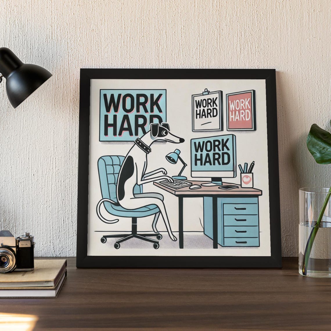 Cute Dog Print Retro Home Poster Funny Colorful Eclectic Posters Wholesome Prints Greyhound Decor Unique Posters - Image 3