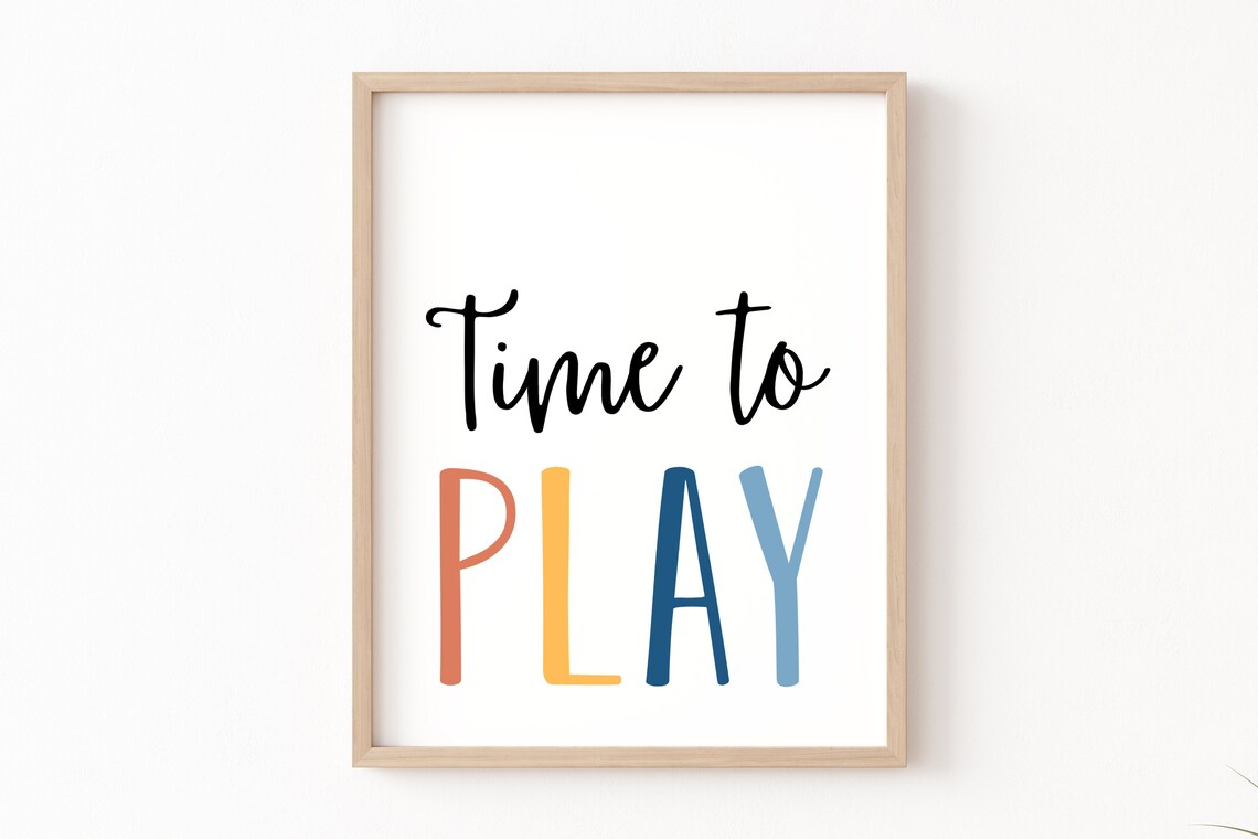 Time To Play Playroom Poster, Kids Room Decor