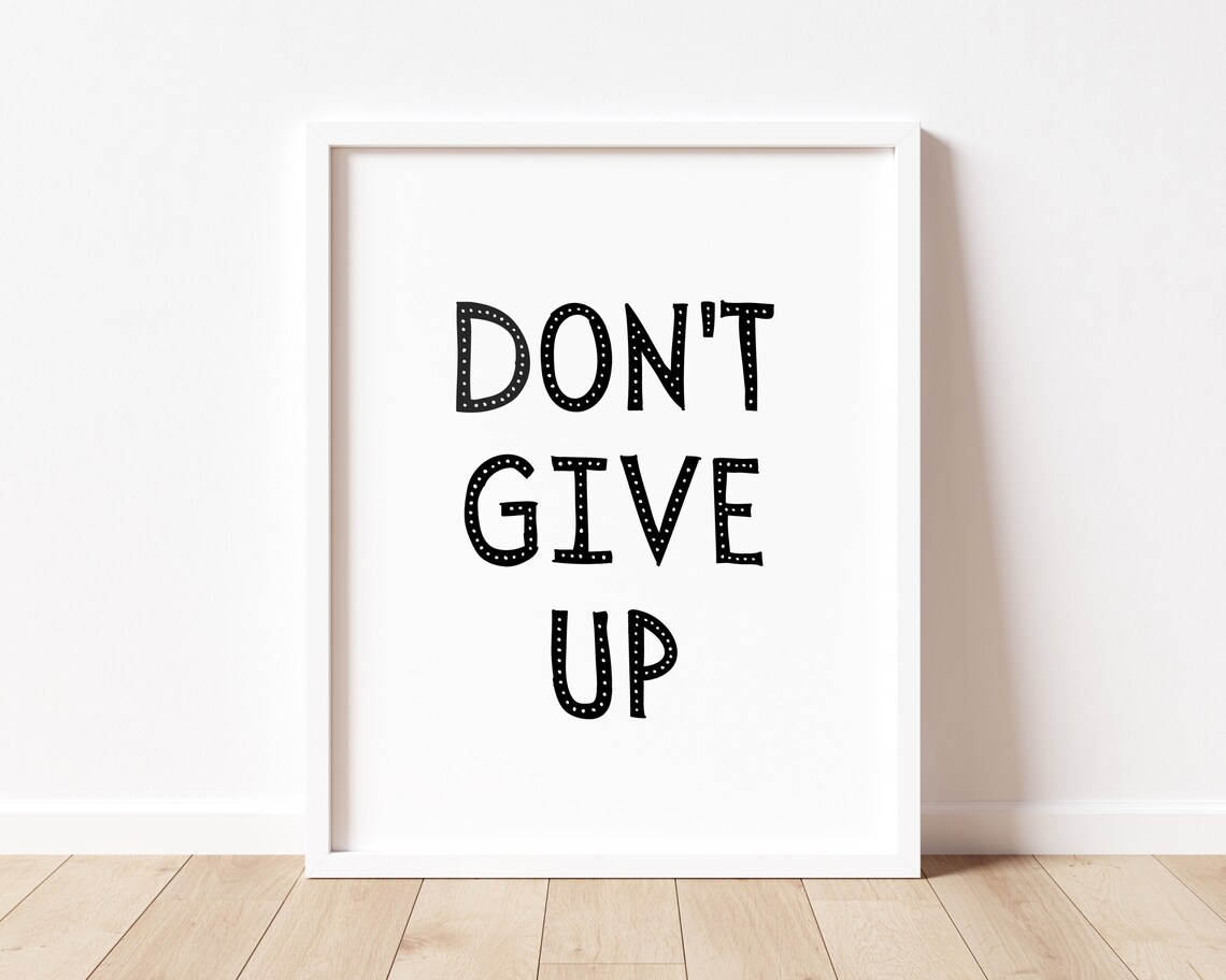 Don't Give Up Growth Mindset Kids Art Print - Image 2