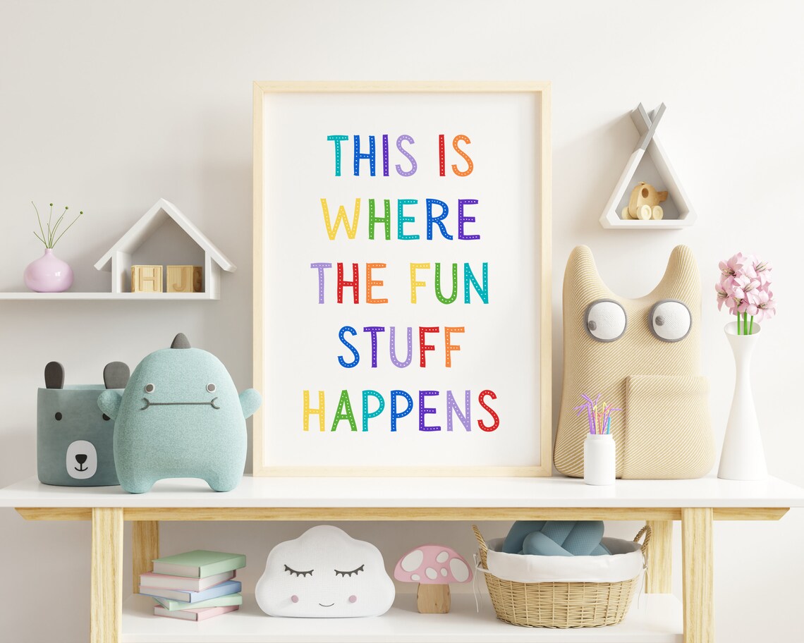 This Is Where The Fun Stuff Happens Rainbow Poster