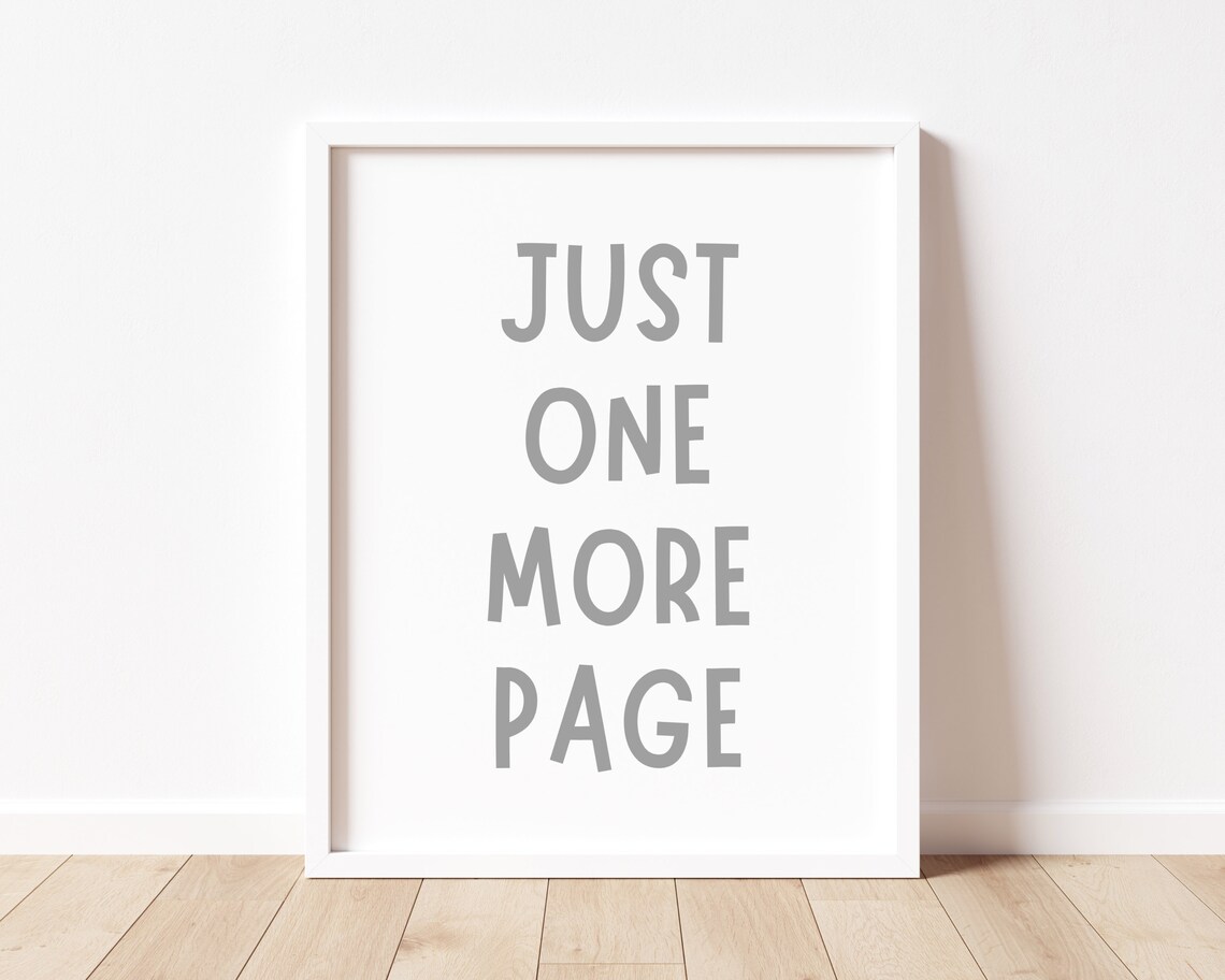 Just One More Page Book Lover Poster, Reading Nook Decor - Image 3