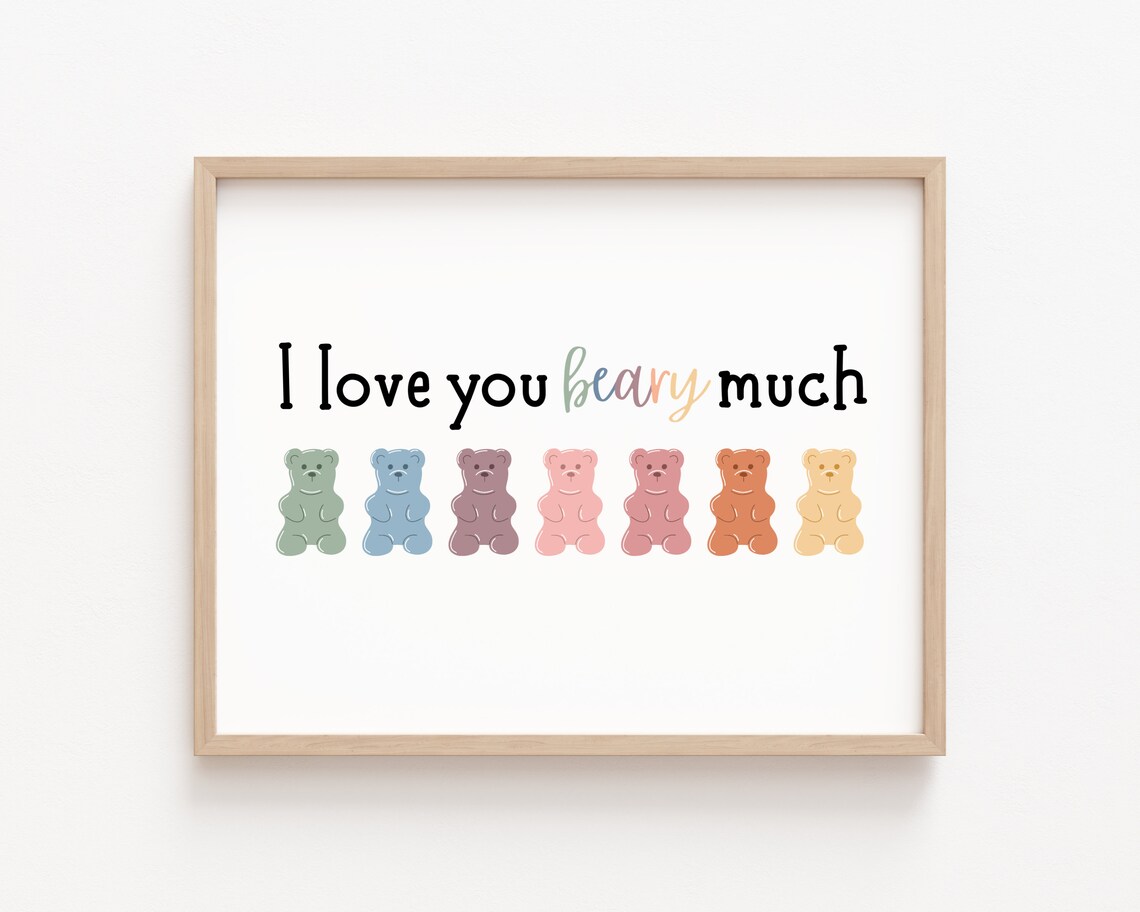 I Love You Beary Much Bear Nursery Art Print - Image 3