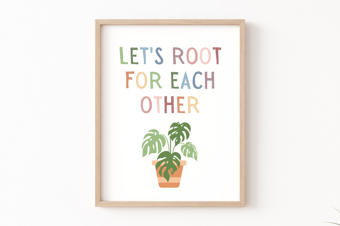 Let's Root for Each Other Boho Classroom Art Print - Image 2