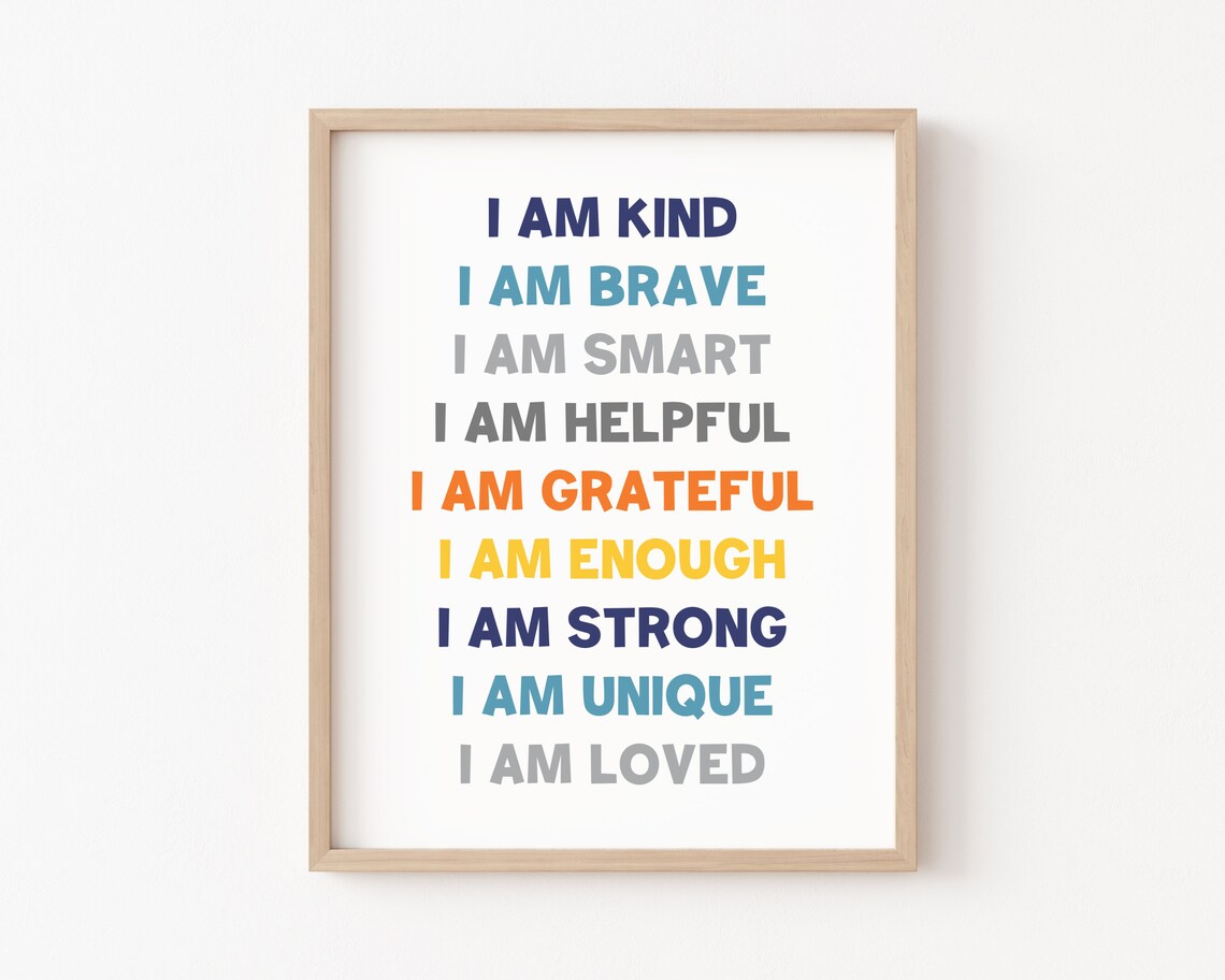 I Can Do Hard Things Kids Affirmations Art Print