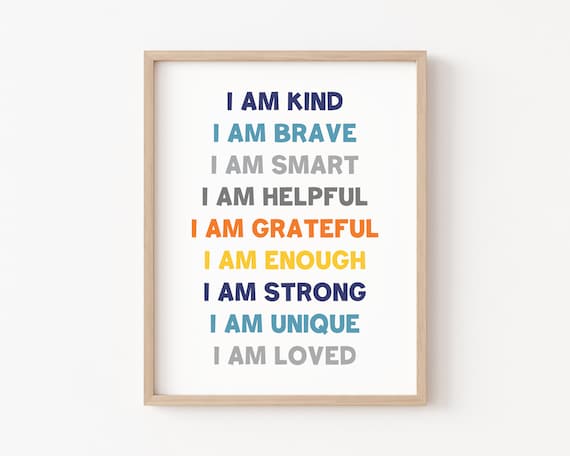 I Can Do Hard Things Kids Affirmations Art Print