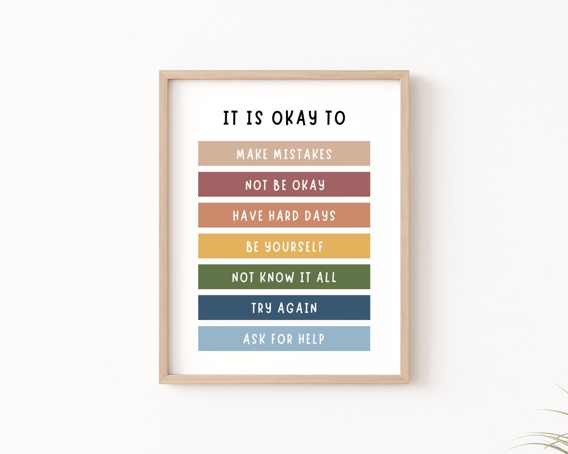 Its Okay To Not Be Okay Boho Classroom Poster