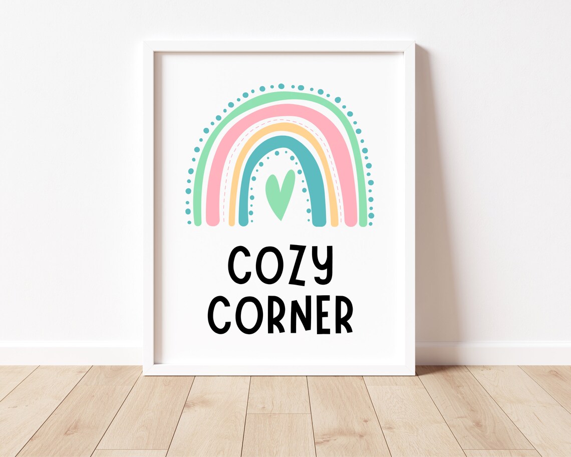 Cozy Corner Boho Classroom Decor Rainbow Poster - Image 2