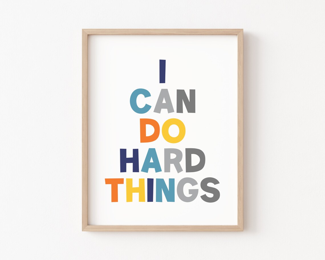 I Can Do Hard Things Kids Affirmations Art Print - Image 3