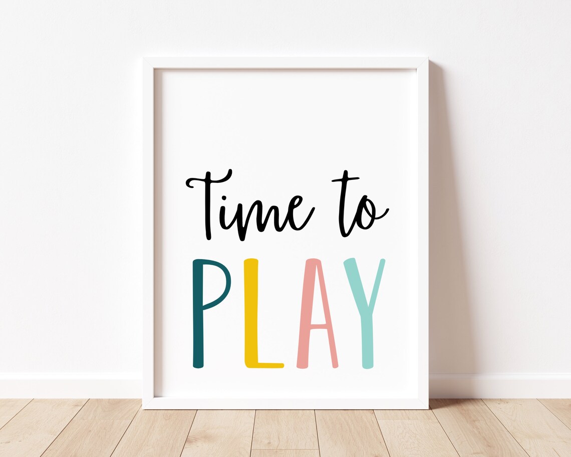 Time To Play Boho Playroom Nursery Art Print - Image 3