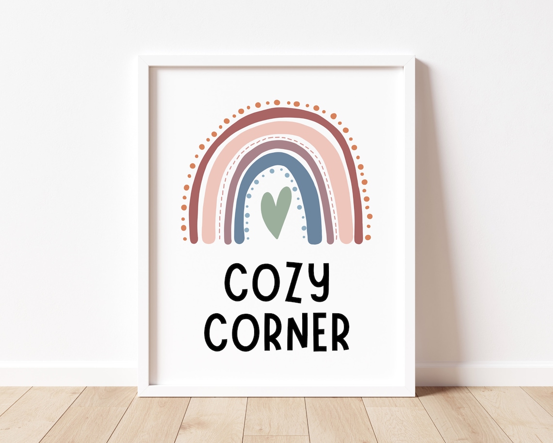 Cozy Corner Boho Classroom Rainbow Art Print - Image 3