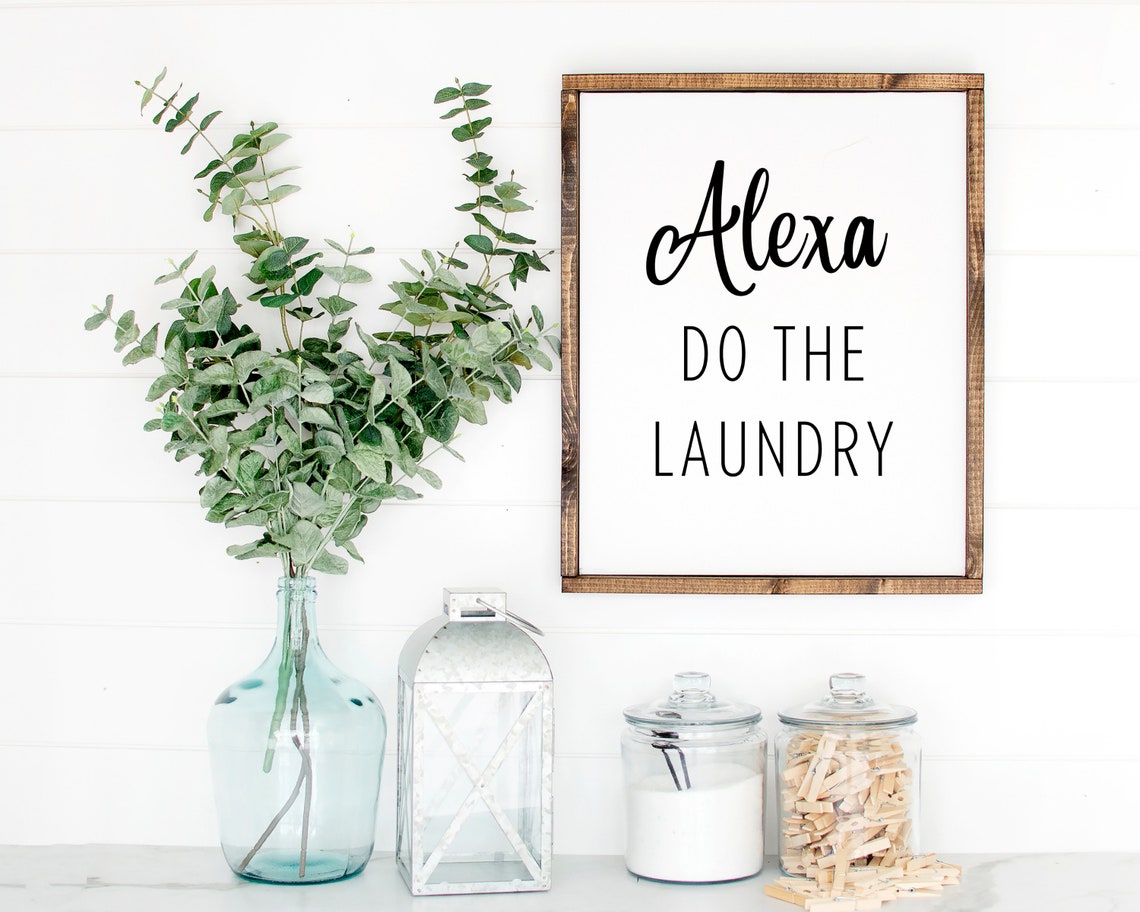 Alexa Do The Laundry Humor Quote Minimalist Laundry Room Poster - Image 2