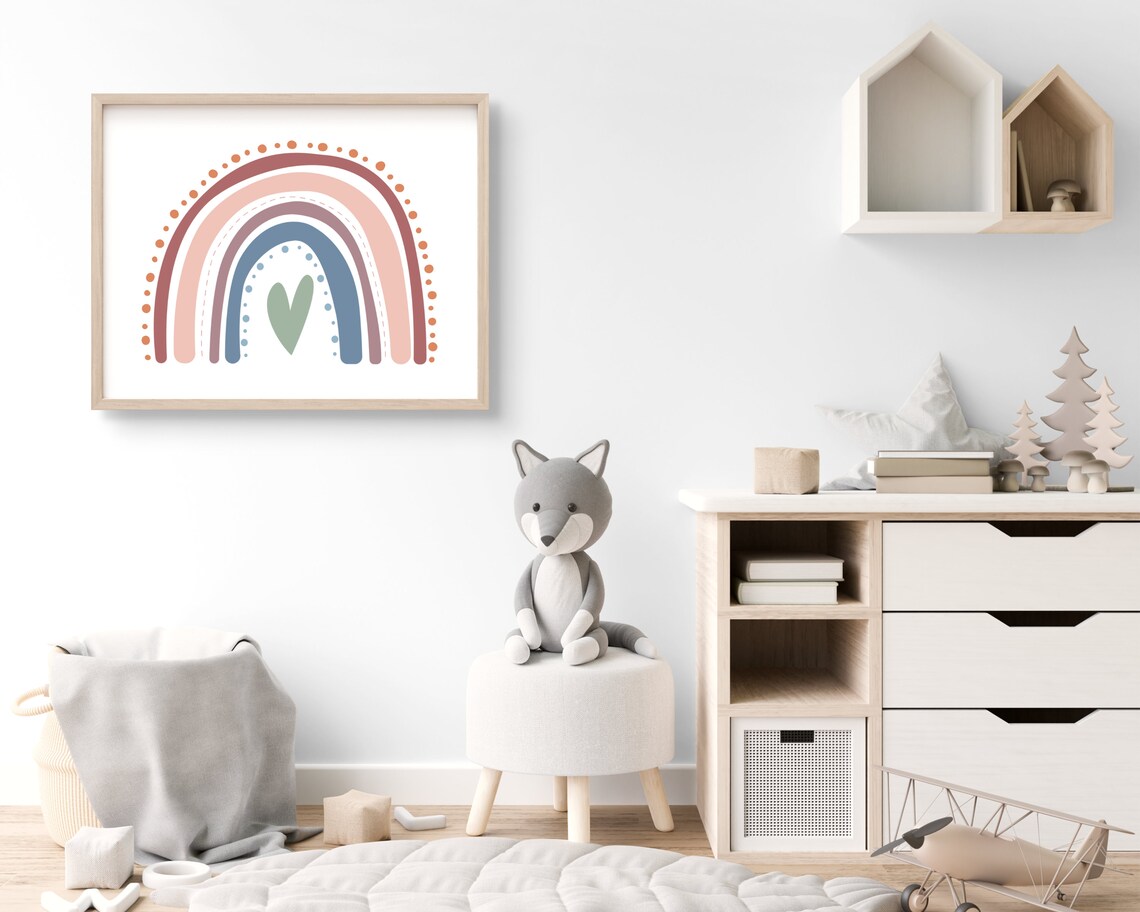 Rainbow Nursery Boho Decor, Kids Room Art Print - Image 2