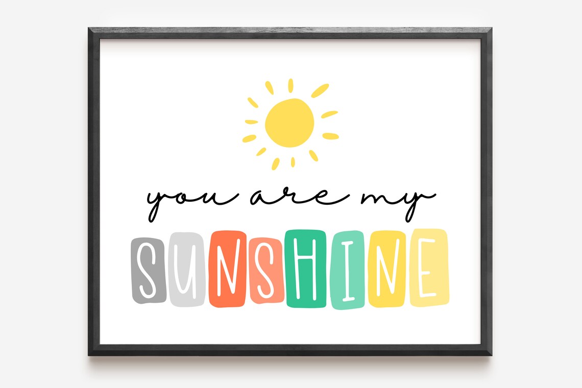 You Are My Sunshine Pastel Playroom Art Print - Image 2