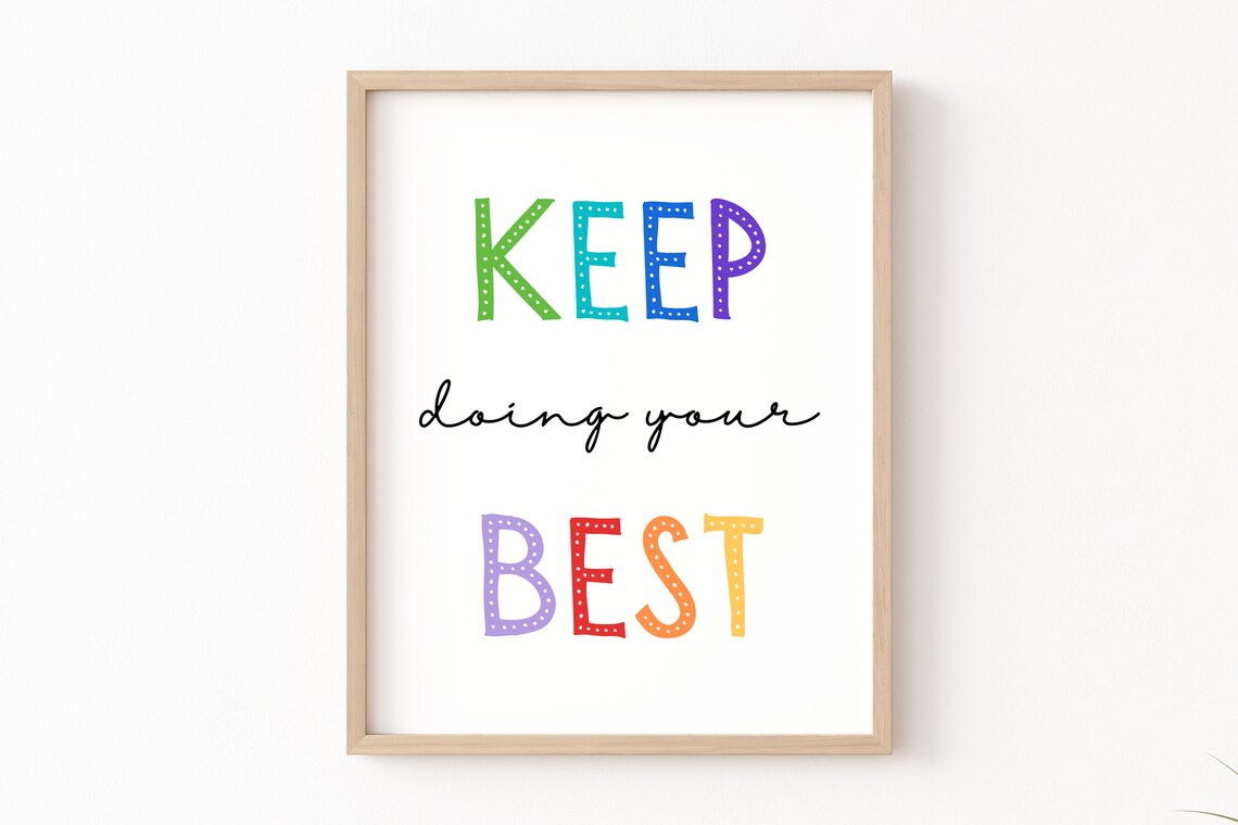 Keep Doing Your Best Kids Affirmations Art Print