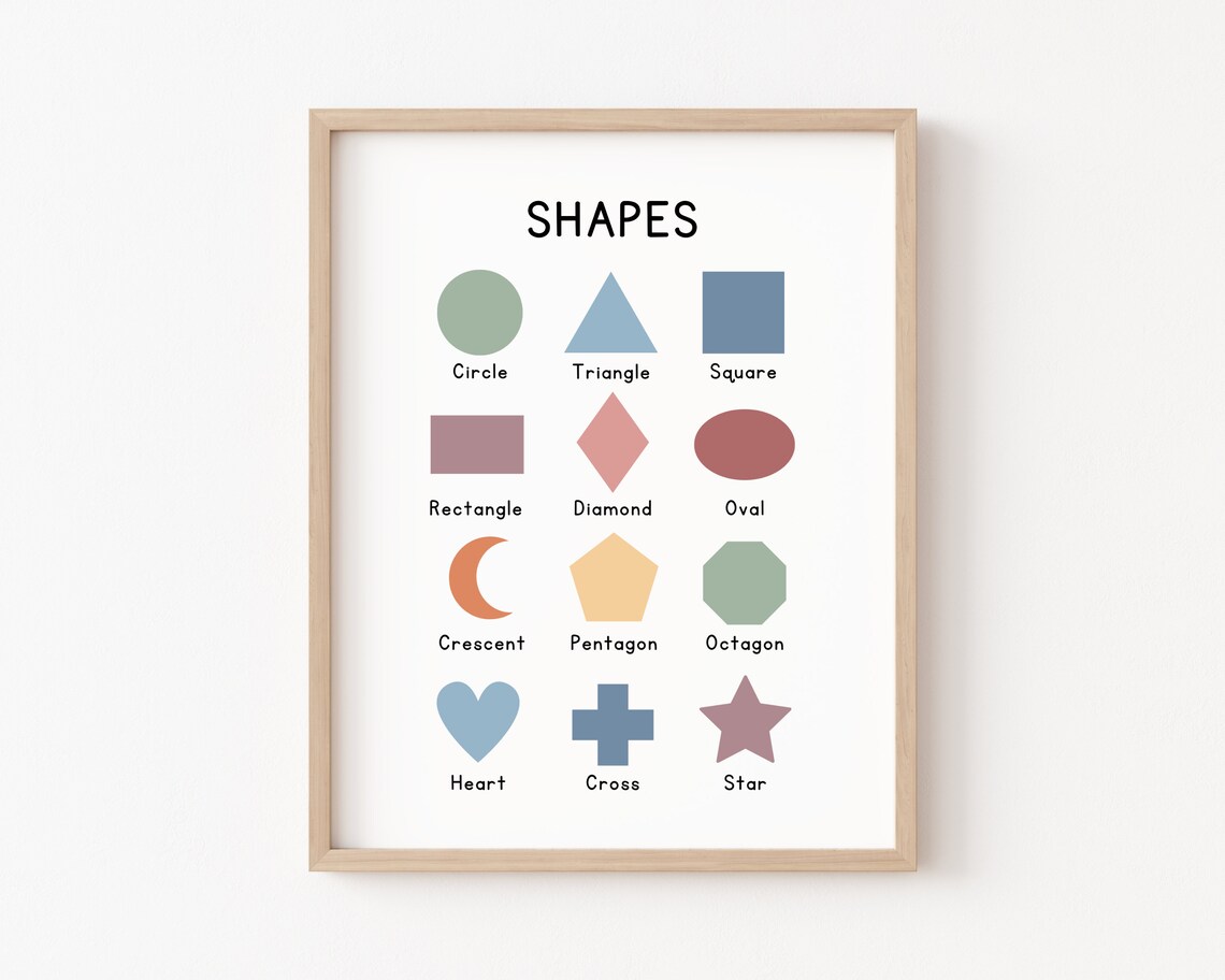 Geometric Shapes Boho Classroom Art Print