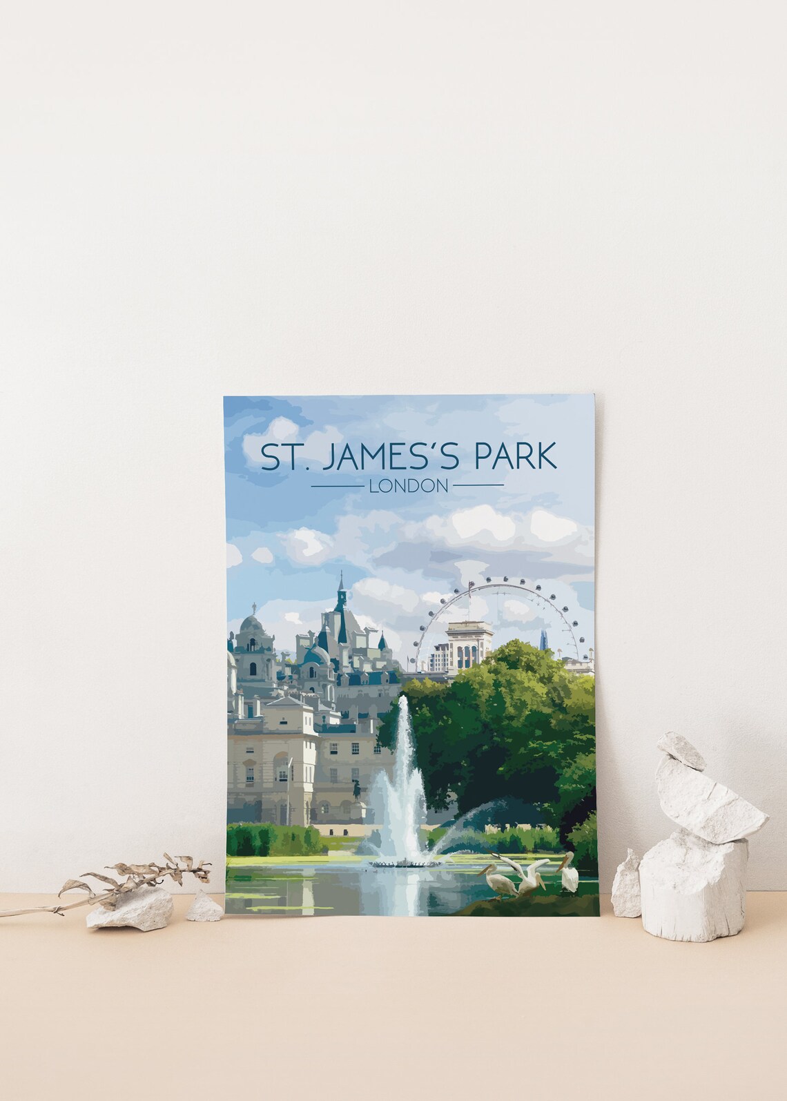 St James's Park London Retro Travel Poster - Image 4