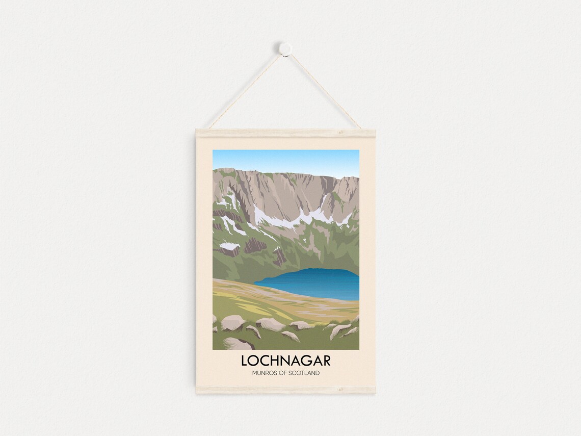 Lochnagar Munros Of Scotland Vintage Travel Poster - Image 4