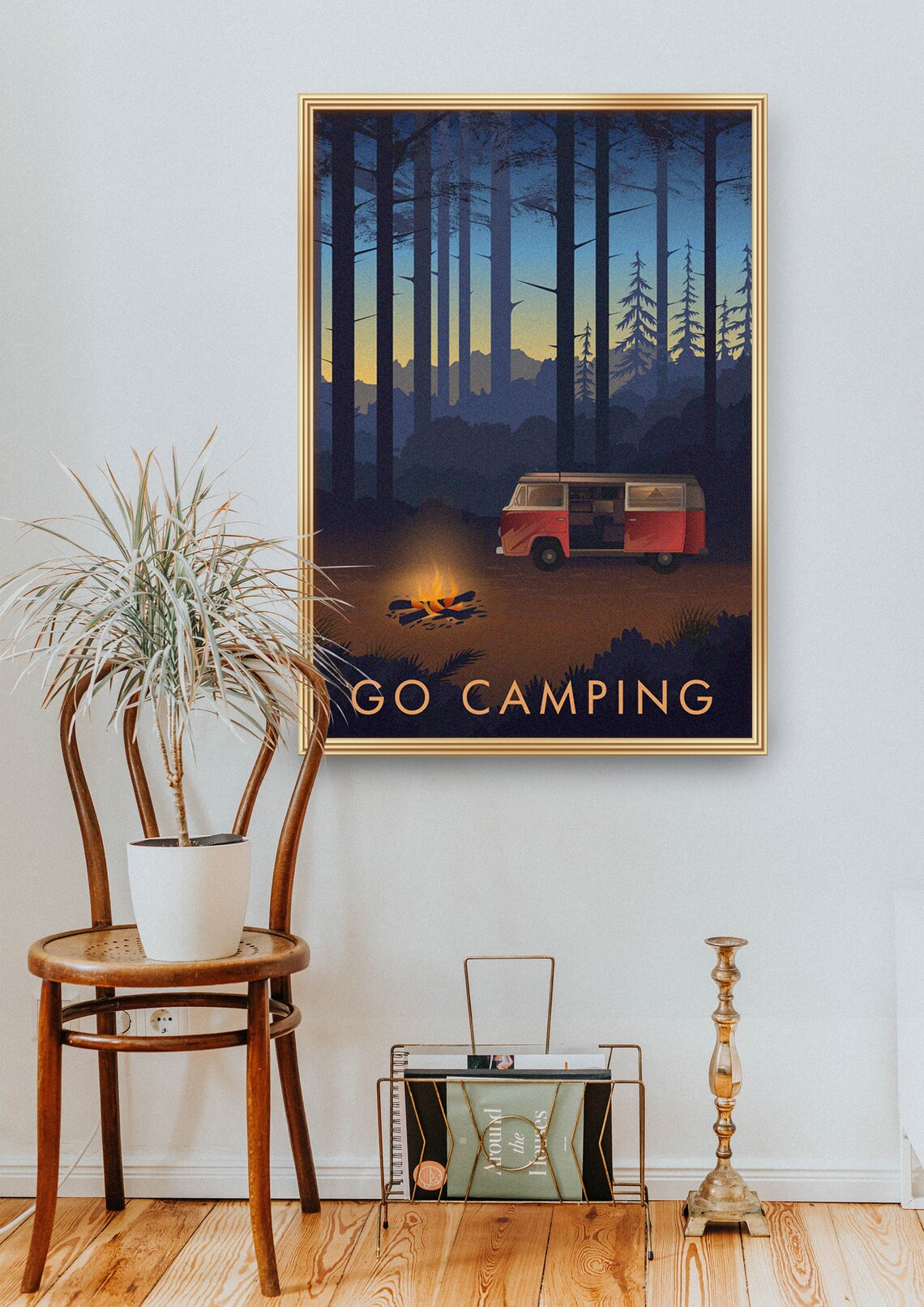 Go Camping Vintage Travel Poster, Vanlife Adventure - Image 2