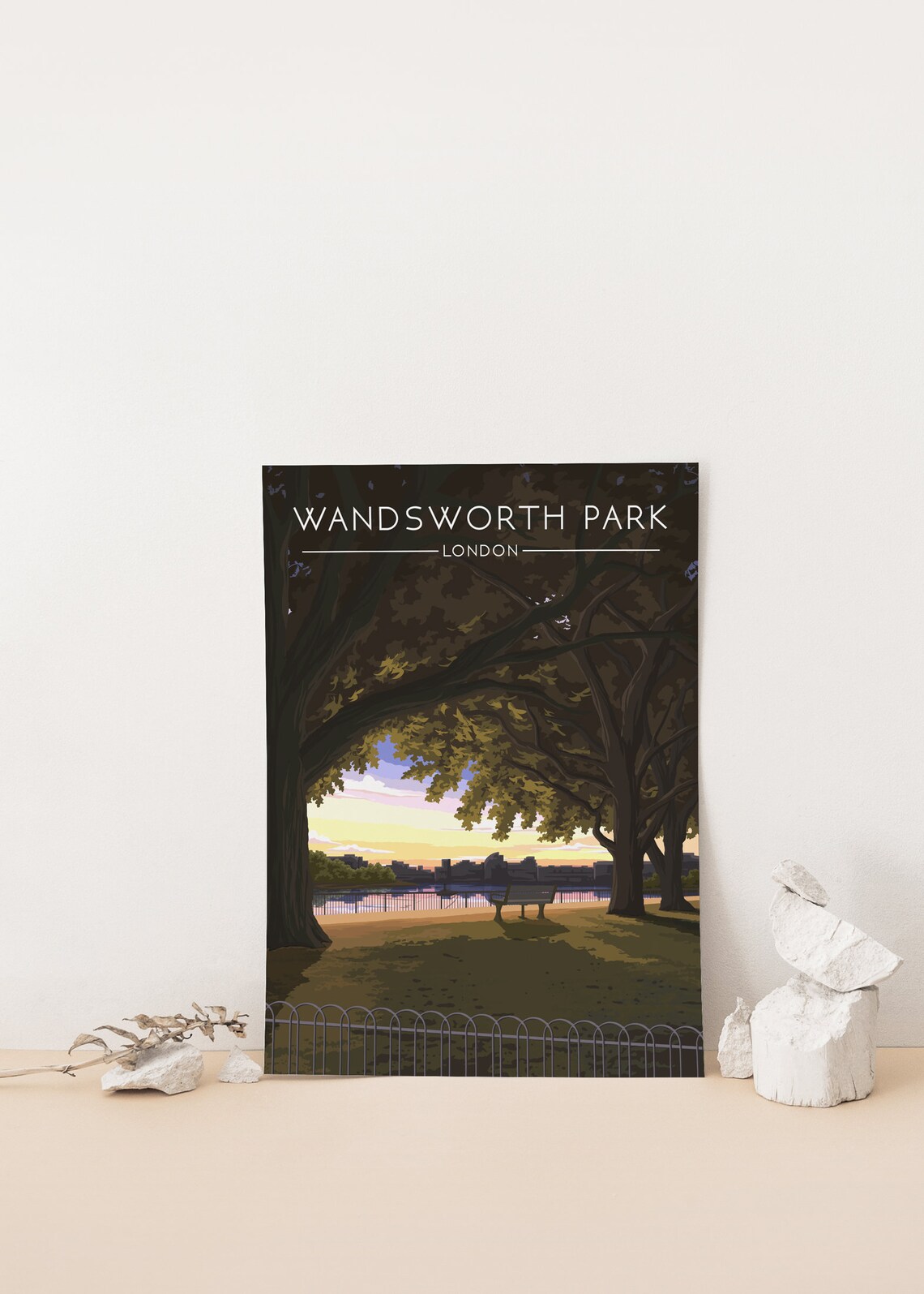 Wandsworth Park Travel Poster, South West London - Image 4