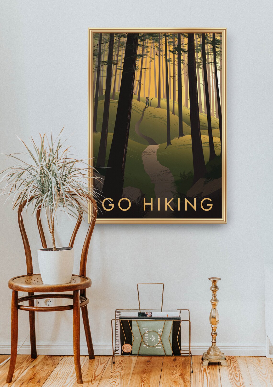 Go Hiking Vintage Travel Poster, Outdoor Adventure - Image 2