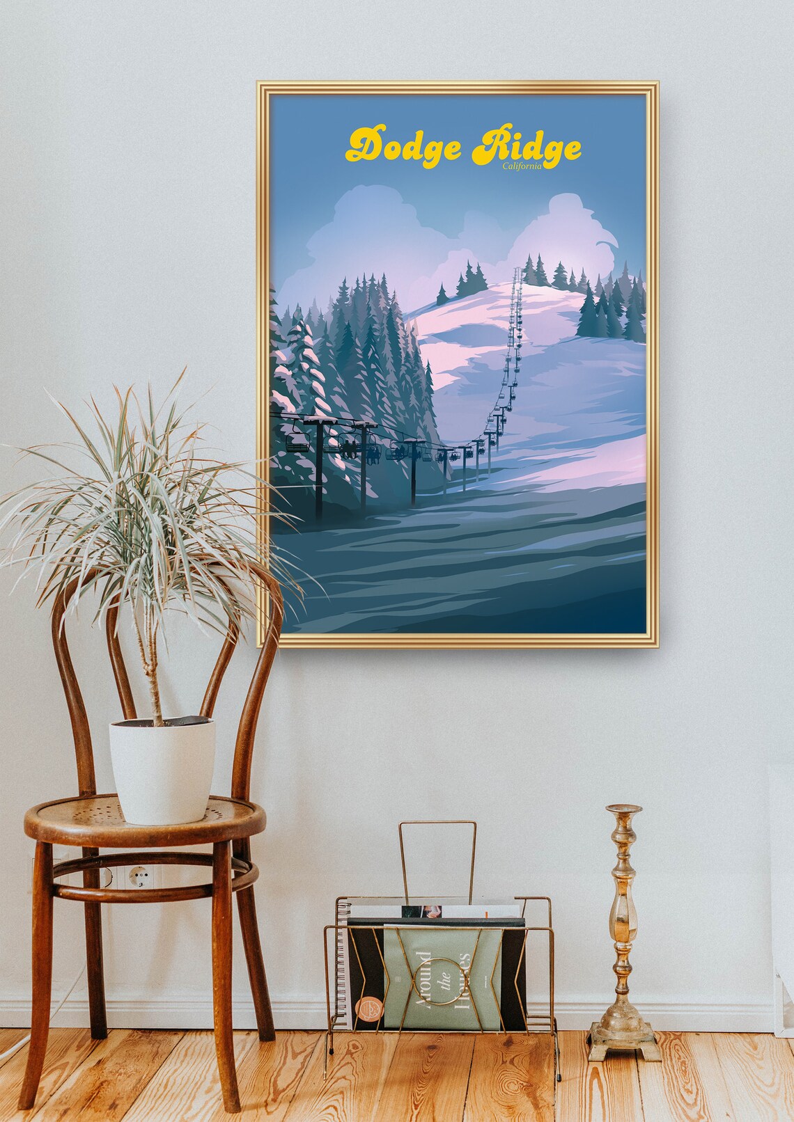 Dodge Ridge Ski Resort Vintage Travel Poster - Image 2