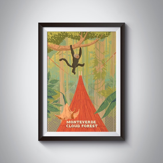 Monteverde Cloud Forest Costa Rica Travel Poster