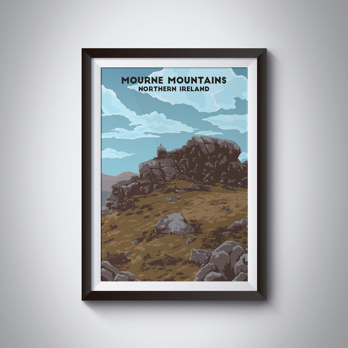 Mourne Mountains Travel Poster, Northern Ireland