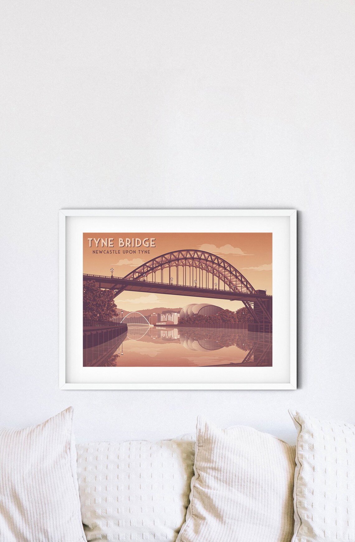 Tyne Bridge Newcastle Upon Tyne Sunset Vintage Travel Poster - Image 4