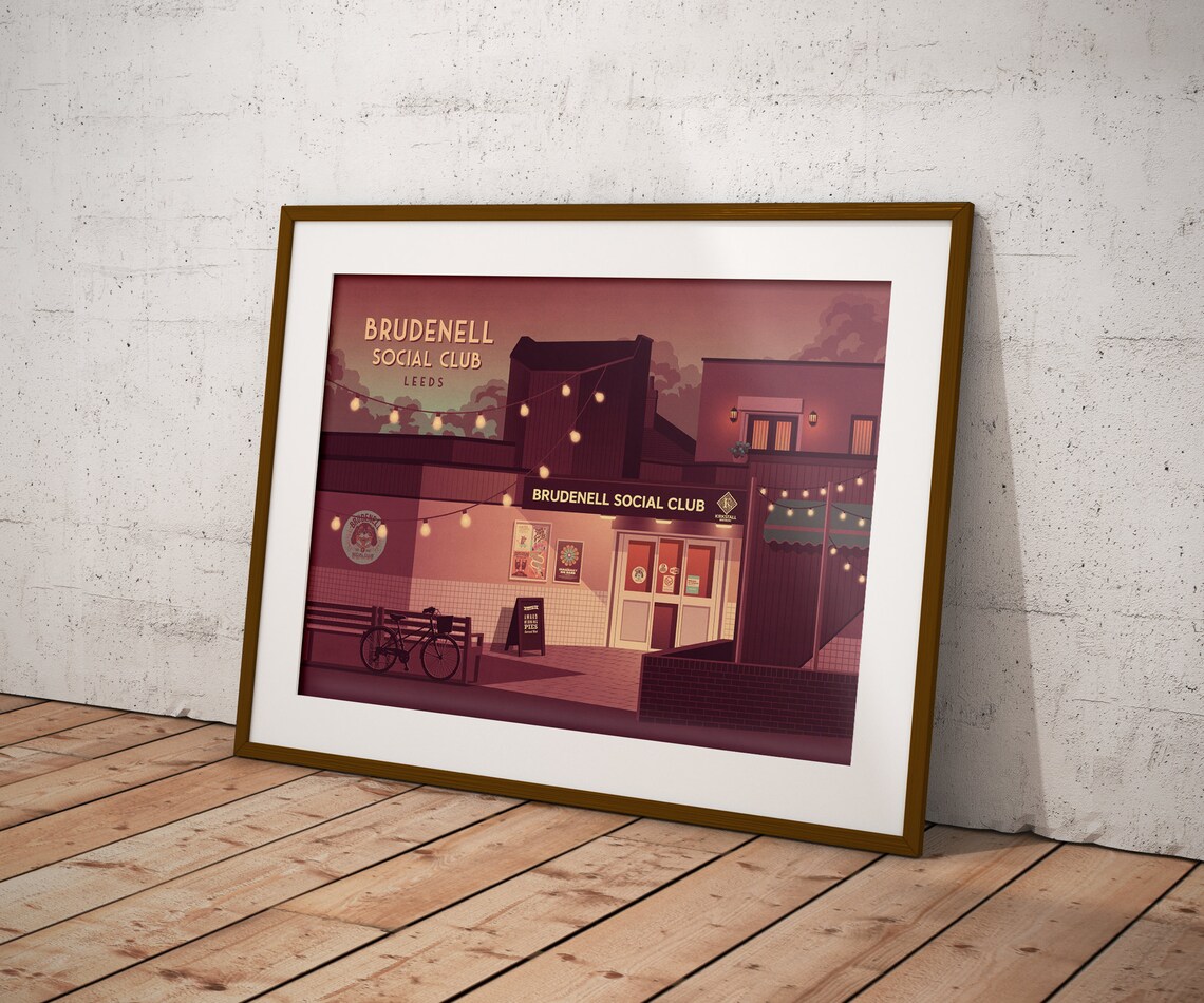 Brudenell Social Club, Leeds Vintage Travel Poster - Image 3
