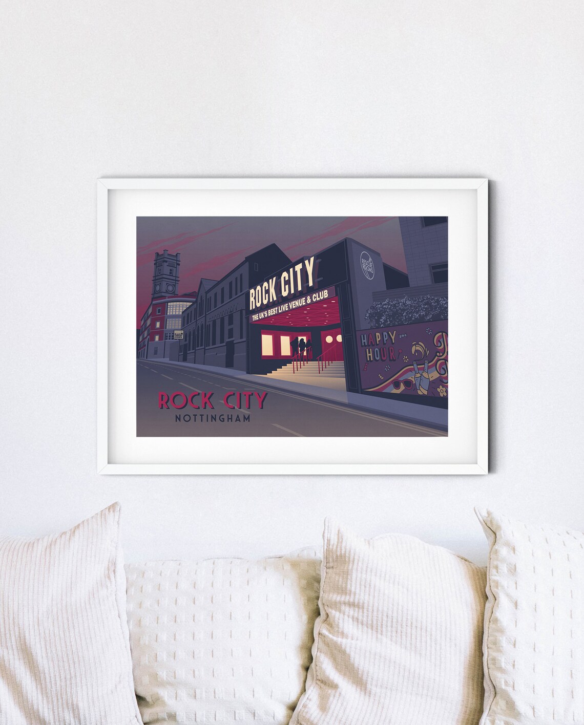 Rock City Nottingham Travel Poster, Music Venue Architecture - Image 4