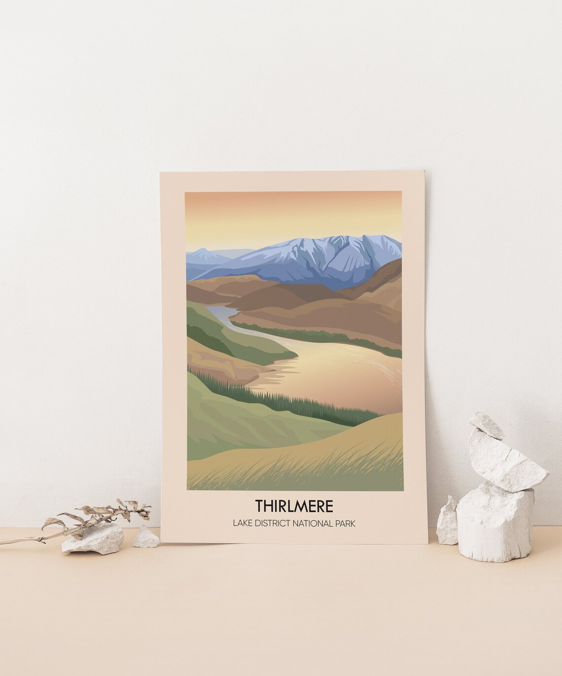 Thirlmere Lake District National Park Reservoir Mountain Valley Sunset Poster - Image 3