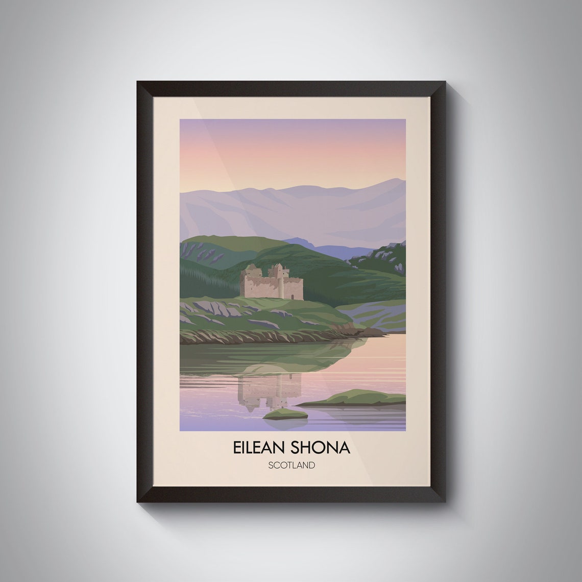 Eilean Shona Poster Scotland Travel Print Loch Moidart Castle Tioram Argyll Isle Of Mull Isle Of Skye Scottish Island Hiking Munros