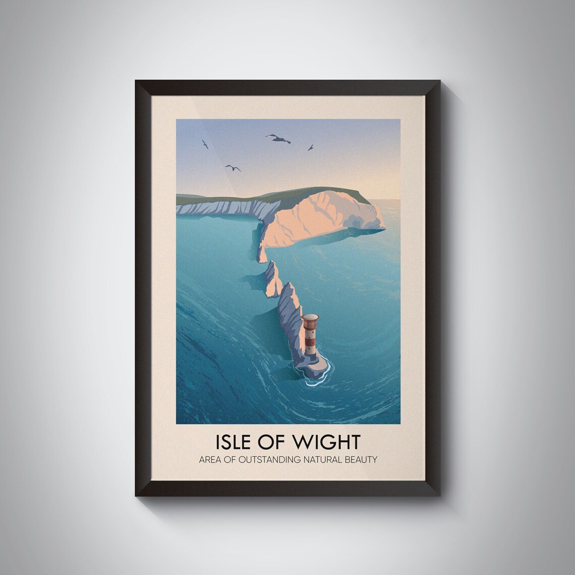 Isle Of Wight AONB Vintage Travel Poster